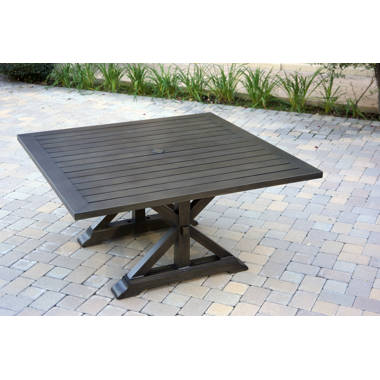 Amareya 59 Inch Cast Aluminum Patio Square Dining Table